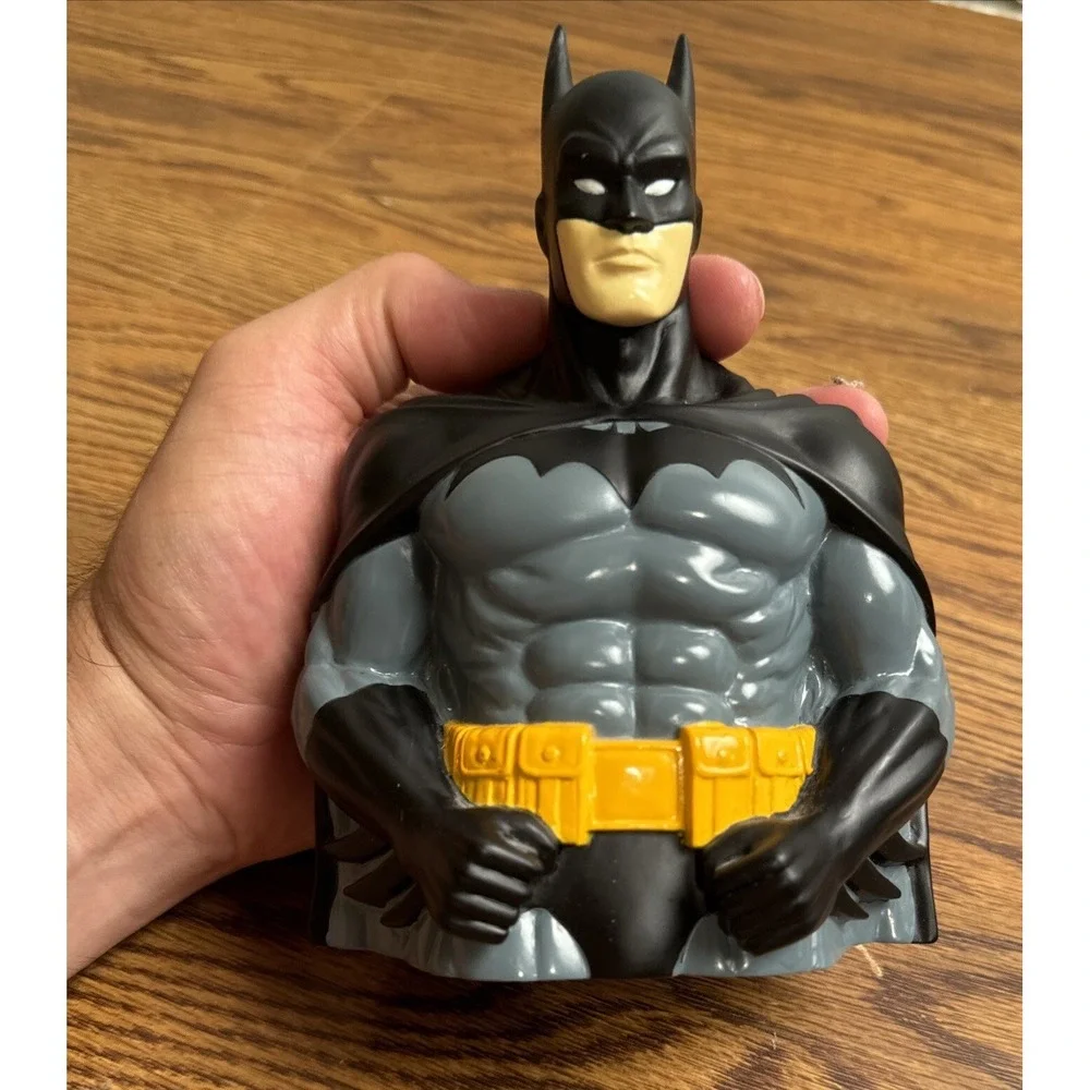 Justice League Batman Coin Bank DC Marvel 3D Toy Figure Piggy Bank PVC With Plug
